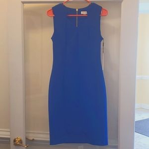 NWT, Calvin Klein, blue sleeveless dress